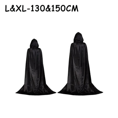 Halloween Party Cloak Cosplay Dress up Costume Kids Death Cosplay Costumes Black Hooded Cloak Scary Witch Devil Role Play