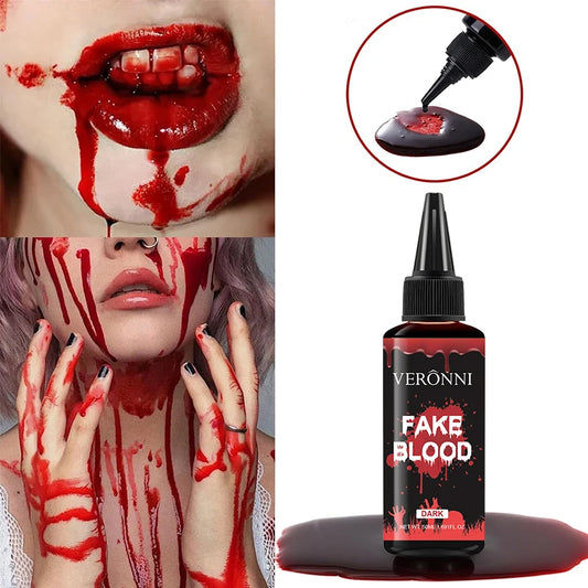 50ml Hyper-Realistic Fake Blood Gel - Non-Toxic, Washable for Halloween Cosplay, SFX Makeup, and Horror Parties