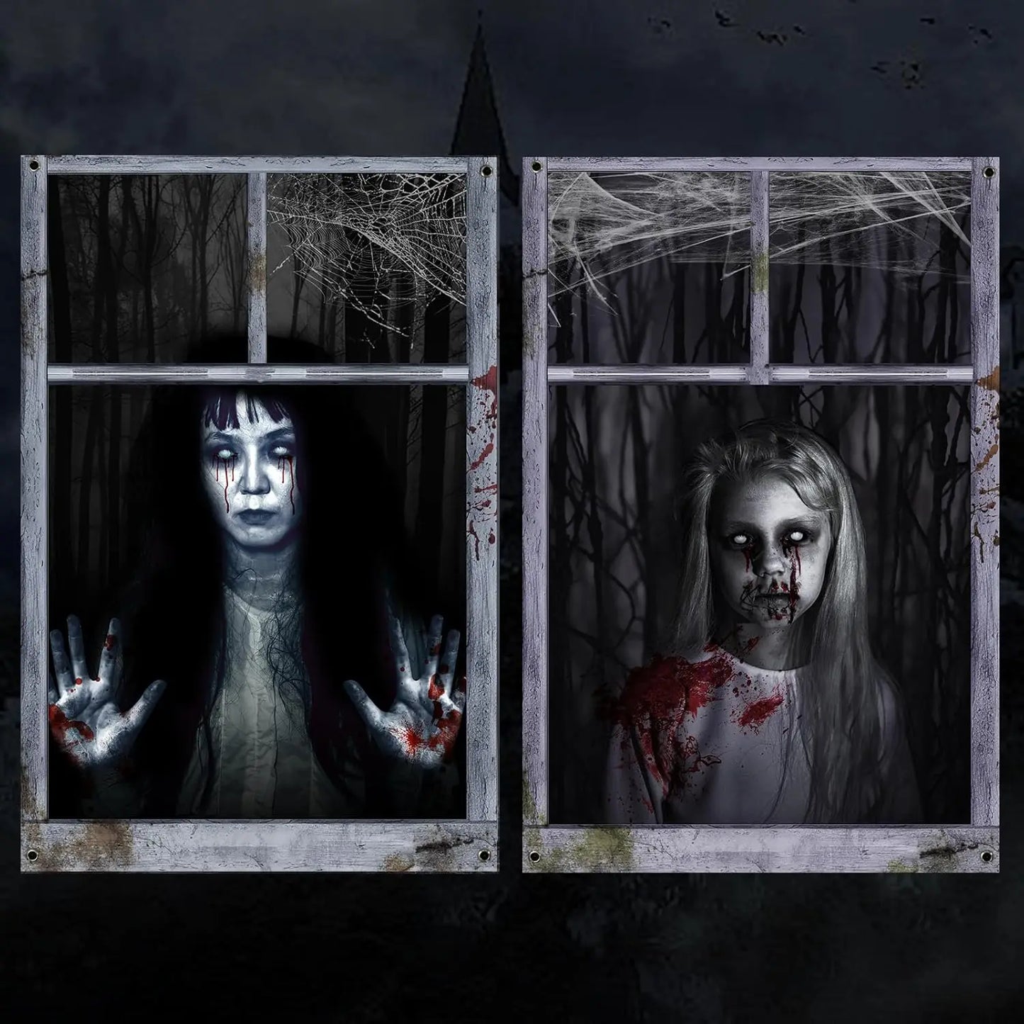 2 Pack Halloween Ghost Curtain