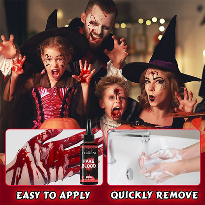 50ml Hyper-Realistic Fake Blood Gel - Non-Toxic, Washable for Halloween Cosplay, SFX Makeup, and Horror Parties