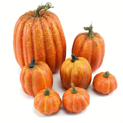 7pcs Pumpkin Autumn Decor Outdoor Plastic