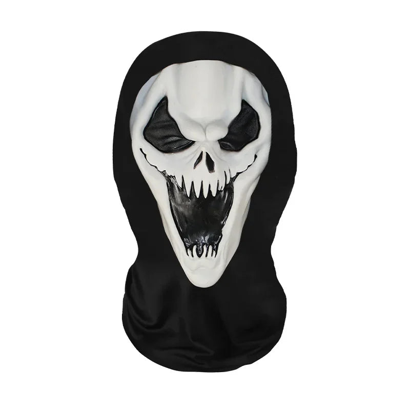 Digital Print Halloween Skeleton Death God Mask Scary Terror Prank Face Covering Mask Home Decoration Party Accessory
