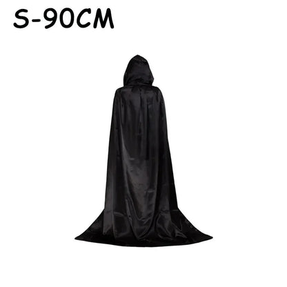 Halloween Party Cloak Cosplay Dress up Costume Kids Death Cosplay Costumes Black Hooded Cloak Scary Witch Devil Role Play