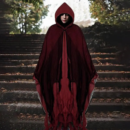 New Terrifying Skeleton Halloween Cloak With Hood  Ghost Cosplay Party Costume Horror Dress Up Costume Cloaks Props