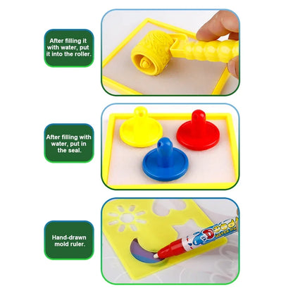 Große, magische Wasserfarbenstifte, Lerndecke für Kinder.