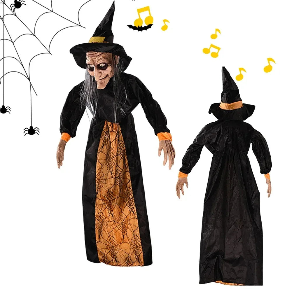 1Pc Halloween Witch Ghost Decor Horror Pendant Glowing Prank