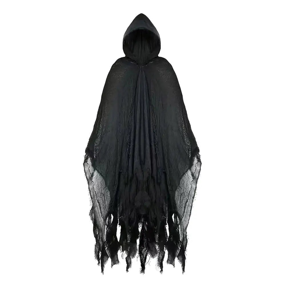 New Terrifying Skeleton Halloween Cloak With Hood  Ghost Cosplay Party Costume Horror Dress Up Costume Cloaks Props
