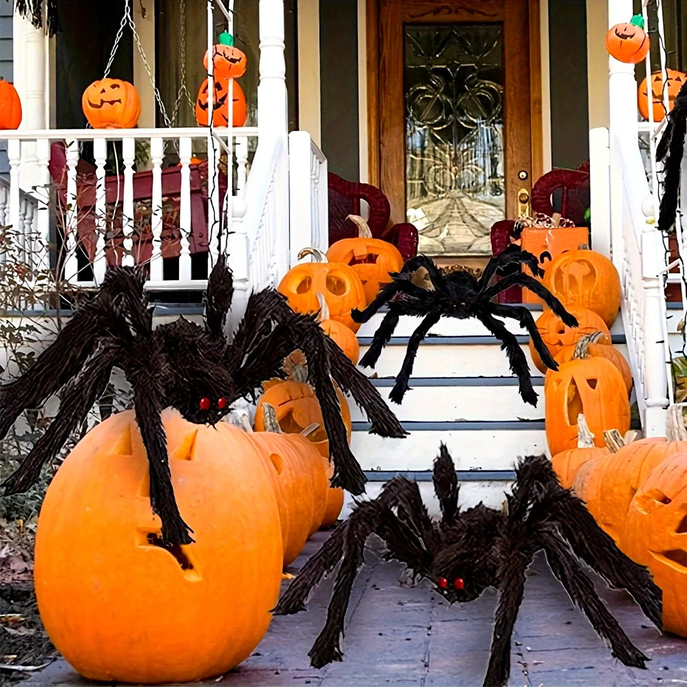 Halloween Giant Black Spider Decoration Haunted House Prop Indoor Outdoor