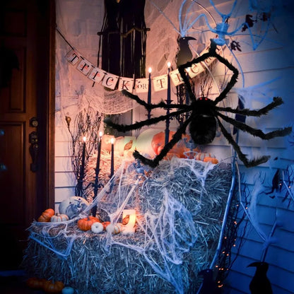 Halloween Giant Black Spider Decoration Haunted House Prop Indoor Outdoor