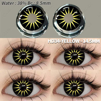 EYESHARE 1Pair Colored Contact Lenses for Eyes White Lenses Cosplay Contact Lenses Crazy Lenses Halloween Eyes Lens Black Lenses