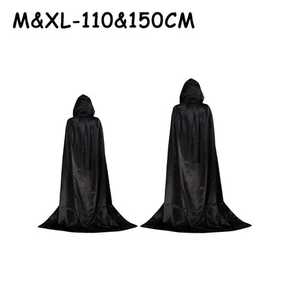 Halloween Party Cloak Cosplay Dress up Costume Kids Death Cosplay Costumes Black Hooded Cloak Scary Witch Devil Role Play