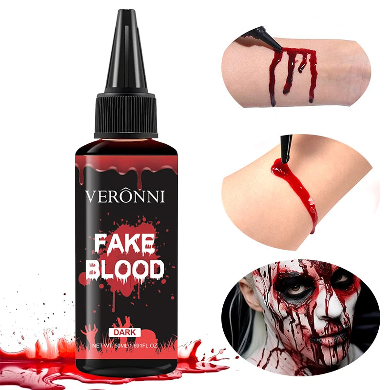 50ml Hyper-Realistic Fake Blood Gel - Non-Toxic, Washable for Halloween Cosplay, SFX Makeup, and Horror Parties