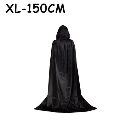 Halloween Party Cloak Cosplay Dress up Costume Kids Death Cosplay Costumes Black Hooded Cloak Scary Witch Devil Role Play