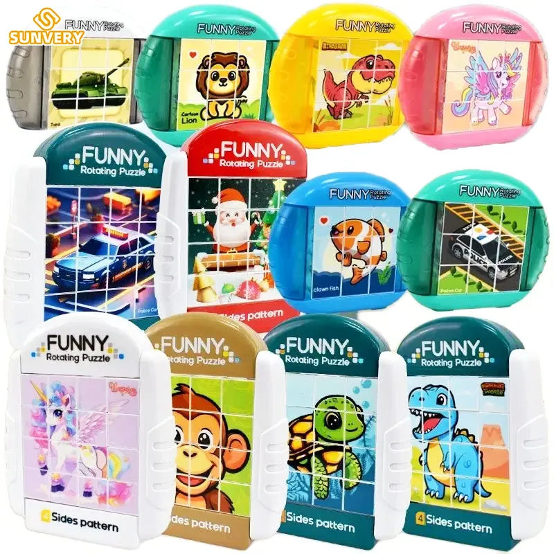 4-in-1-Drehpuzzlespiel für Kinder von 3 bis 8 Jahren