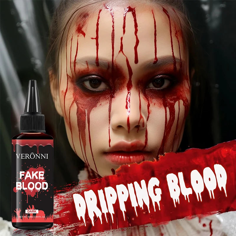 50ml Hyper-Realistic Fake Blood Gel - Non-Toxic, Washable for Halloween Cosplay, SFX Makeup, and Horror Parties